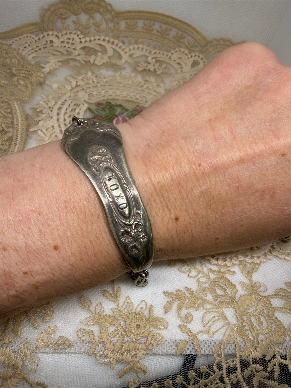 Vintage Silverplate Flatware XOXO Bracelet Rogers Bros Estate OOAK Vintage